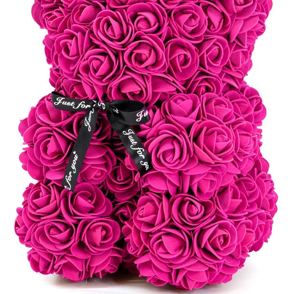 Valentine’s Day Pink Rose Teddy Bear - Picture 2 of 2